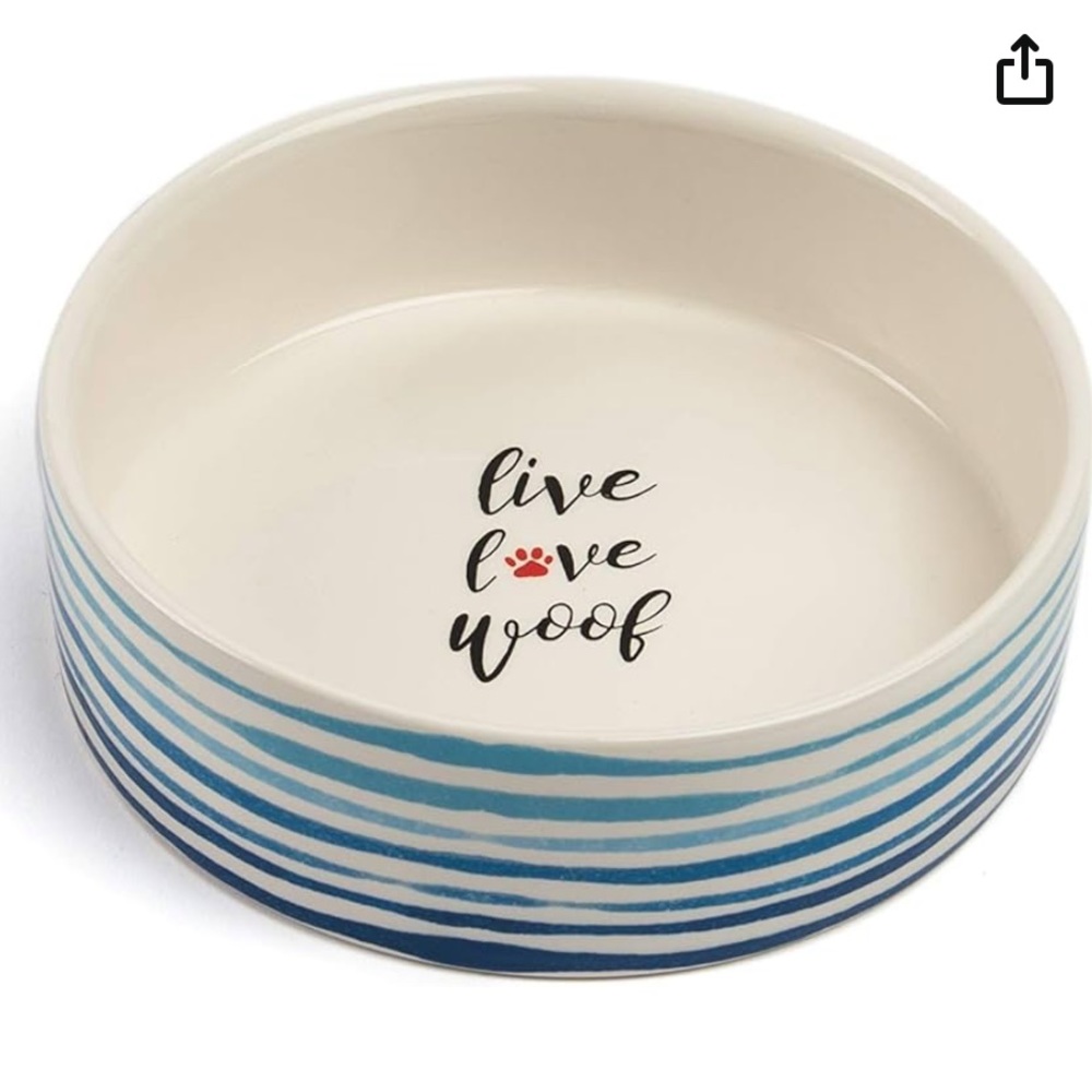 Set of 2 Ceramic Park Life Designs 6.25" Medium Pet Bowl